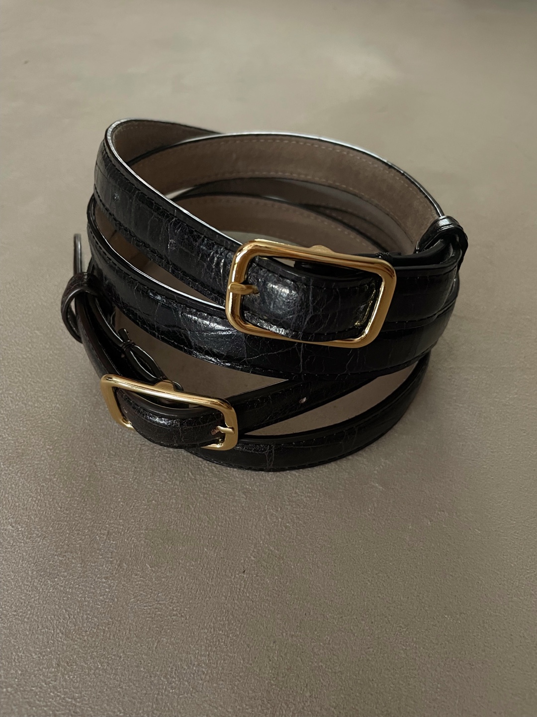 Croco leather belt